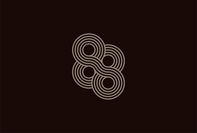 Logotipo de número 88 abstracto Estilo de línea de monograma de número 88 dorado utilizable para logotipos de aniversario y de empresa