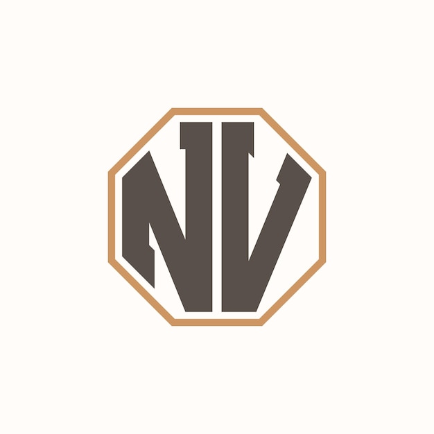 Logotipo de NV de letras modernas para la identidad de marca de negocios corporativos Diseño de logotipo de NV creativo