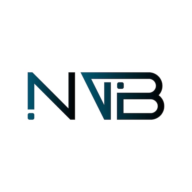 Logotipo de NVB creativo moderno minimalista monograma inicial símbolo tipografía vectorial diseño elegante de íconos