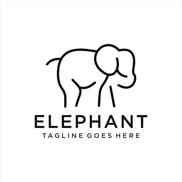 logotipo o etiqueta de elefante Plantilla de logotipo de estilo de línea Plantillas comerciales fáciles de usar