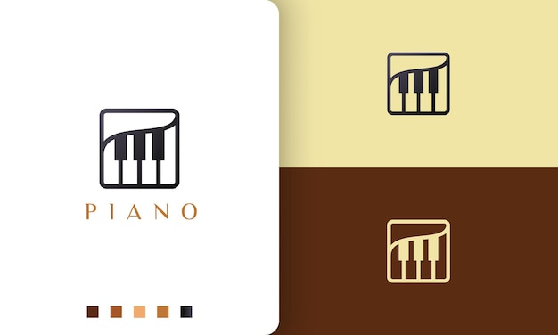 Logotipo o icono de piano simple y moderno