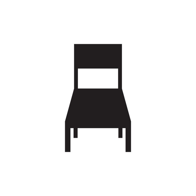 Logotipo o icono de la silla diseño único minimalista con fondo en blanco