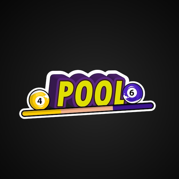 logotipo o icono de vector de deporte de billar jugando deporte de billar con ilustración de vector de diseño moderno