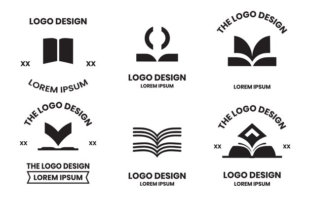 Logotipo o insignia de una librería o tienda de gafas en concepto de librería en estilo vintage o retro