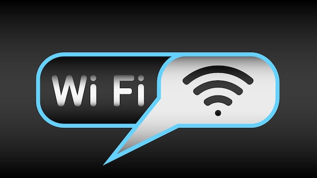 Logotipo o símbolo WiFi aislado sobre fondo negro