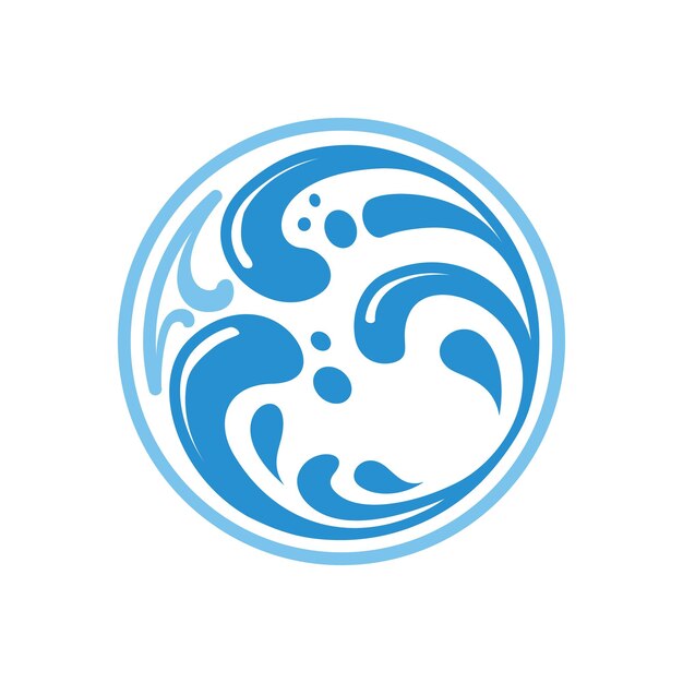 Logotipo de Ocean Wave en el diseño de vectores de medallas de monedas