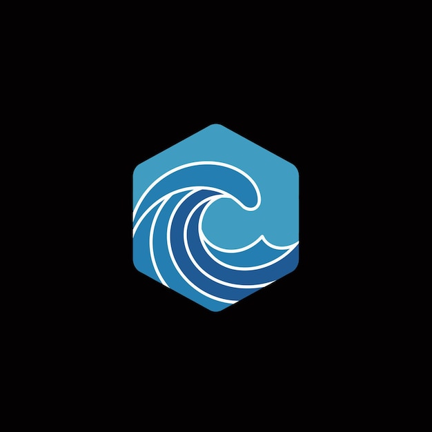 El logotipo de Ocean Wave Hexagon
