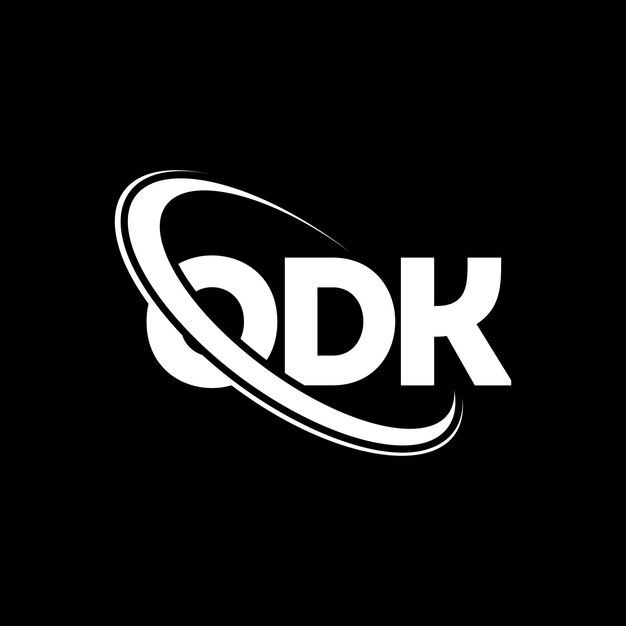 Logotipo ODK letra ODK diseño de logotipo de letra ODK iniciales logotipo ODK vinculado con círculo y mayúscula logotipo monograma ODK tipografía para negocios de tecnología y marca inmobiliaria