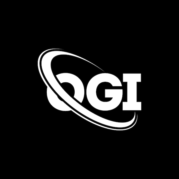 Logotipo de OGI OGI letra OGI diseño de logotipo de letra Iniciales Logotipo OGI vinculado con círculo y mayúscula Logotipo de monograma OGI tipografía para negocios tecnológicos y marca inmobiliaria
