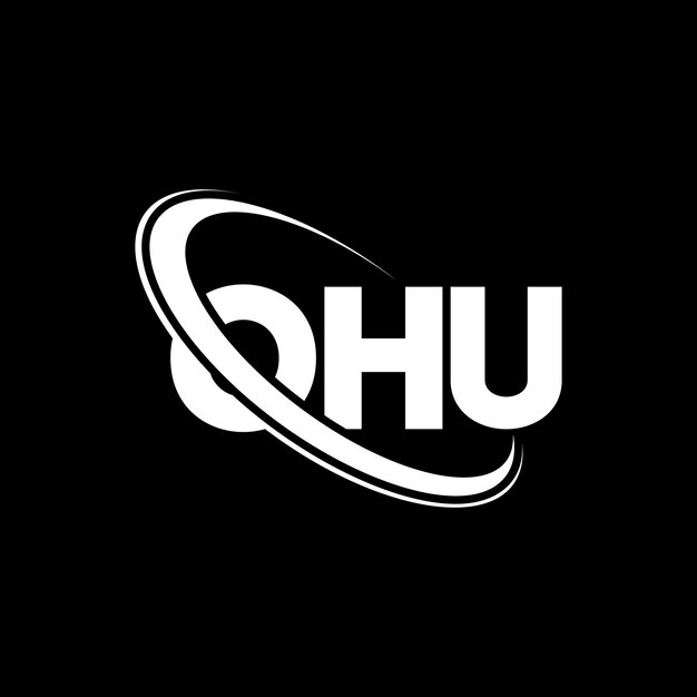Logotipo OHU OHU letra OHU letra diseño del logotipo Iniciales OHU logotipo vinculado con círculo y mayúscula monograma logotipo OHU tipografía para negocios tecnológicos y marca inmobiliaria
