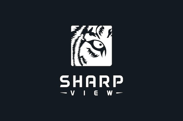 Logotipo de ojo de tigre Diseño vectorial de mirada afilada