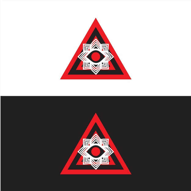 Logotipo de un ojo Vector de un triángulo de un ojo Logotipo