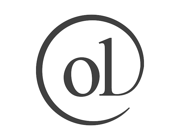 Logotipo OL de dos letras con forma de círculo estilo de signo de correo electrónico O y L logotipo redondo de la empresa comercial