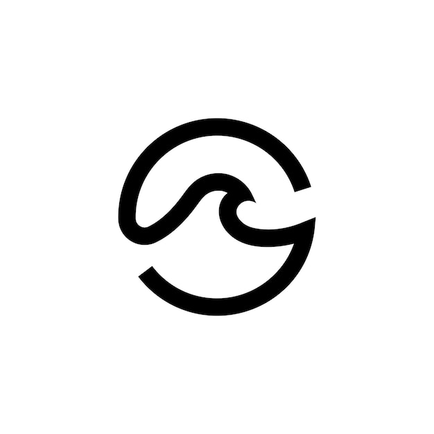 El logotipo de la ola de agua, la playa, las olas, el diseño vectorial del mar.