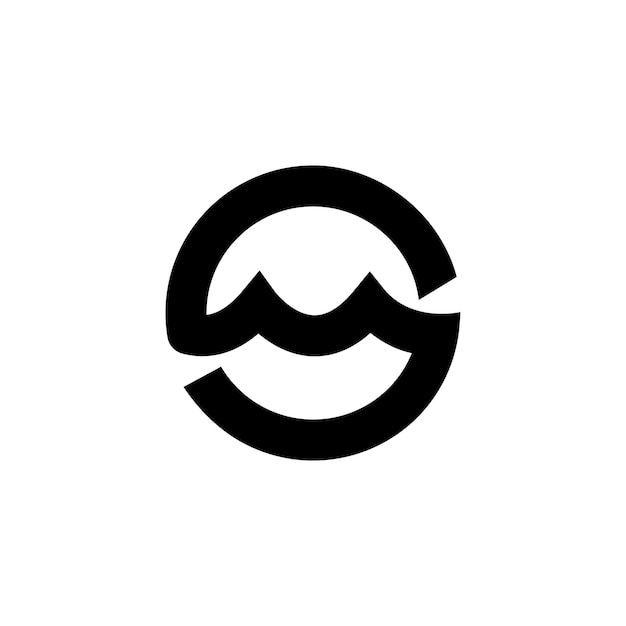 El logotipo de la ola de agua, la playa, las olas, el diseño vectorial del mar.