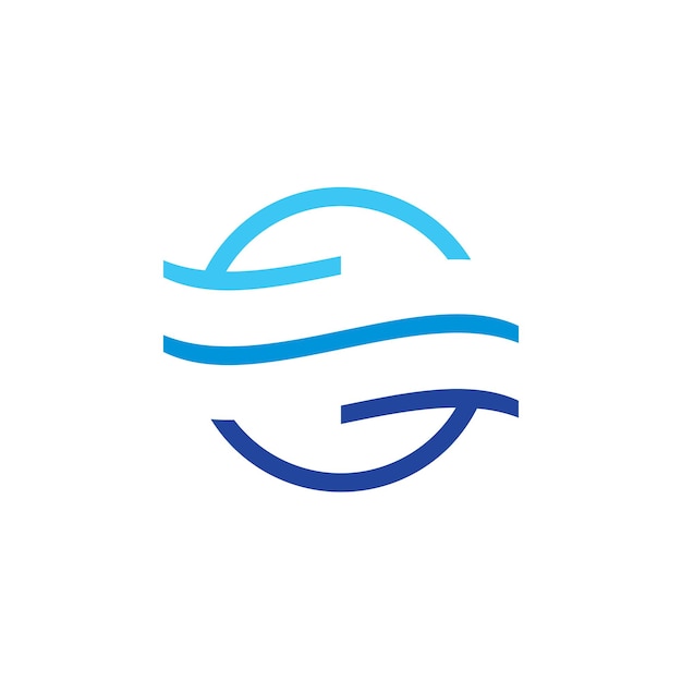 Logotipo de la ola del océano Símbolo de la ola del círculo Contorno logotipo minimalista