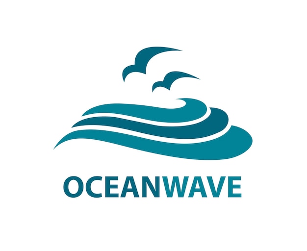 logotipo de la ola del océano