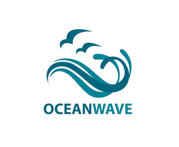 logotipo de la ola del océano