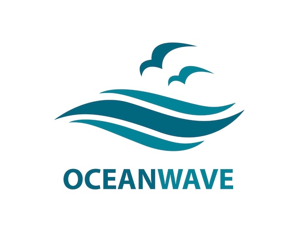 logotipo de la ola del océano
