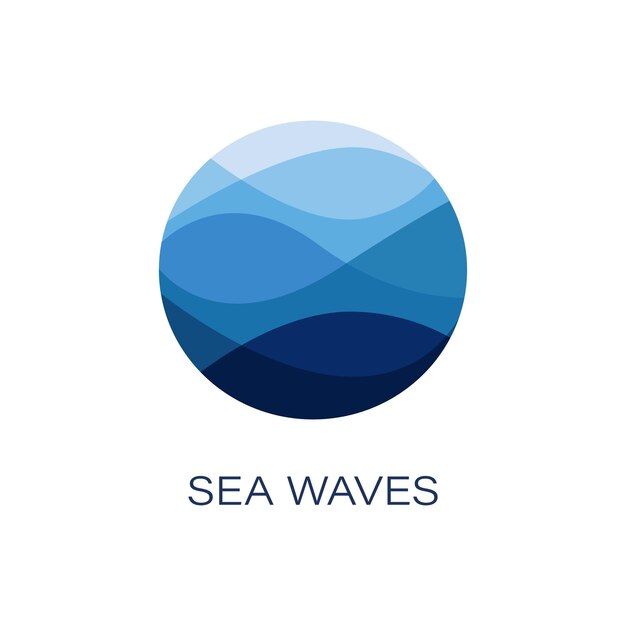 Logotipo de las olas del mar Gráficos vectoriales