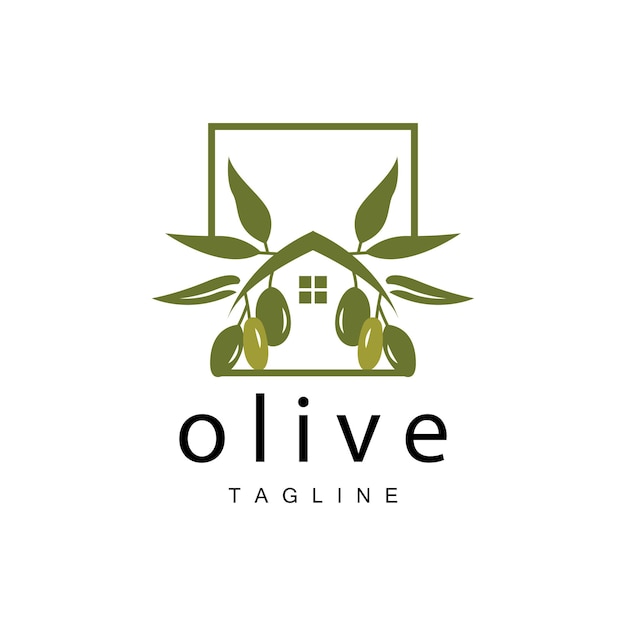 Logotipo de oliva Aceite de oliva Planta Vector Hierbas naturales Salud Medicina Diseño Ilustración Plantilla Icono