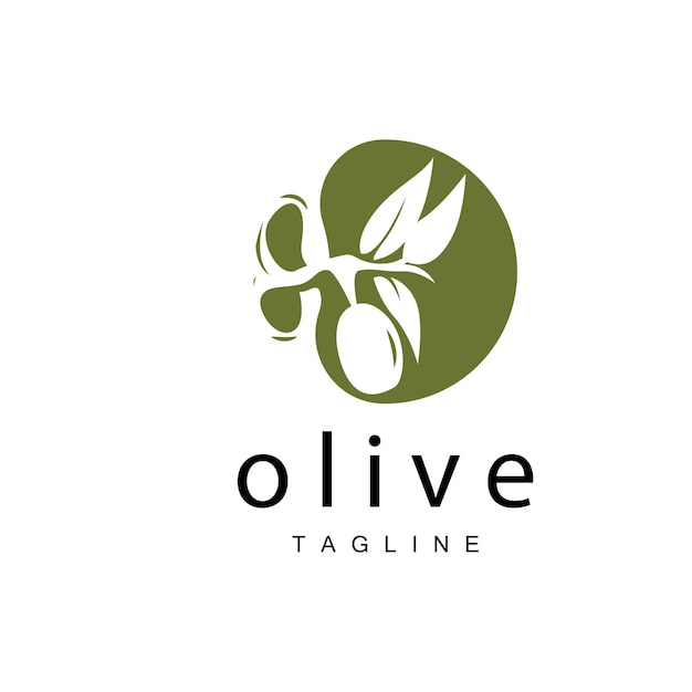 Logotipo de oliva Aceite de oliva Planta Vector Hierbas naturales Salud Medicina Diseño Ilustración Plantilla Icono