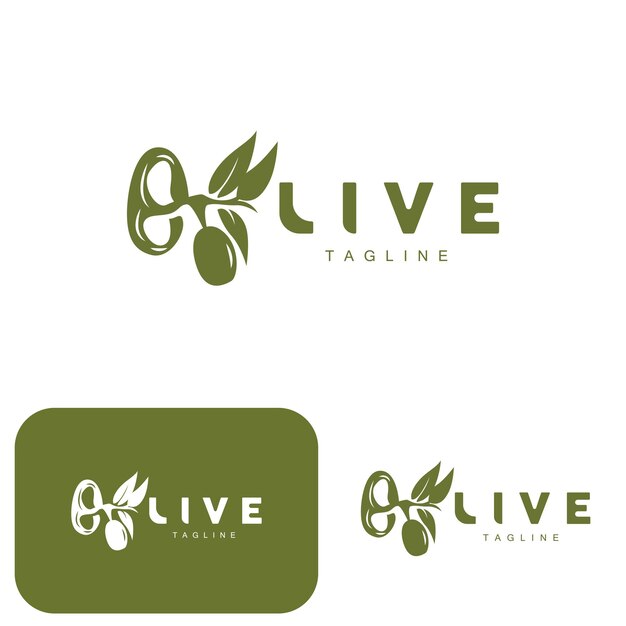 Logotipo de oliva Aceite de oliva Planta Vector Hierbas naturales Salud Medicina Diseño Ilustración Plantilla Icono