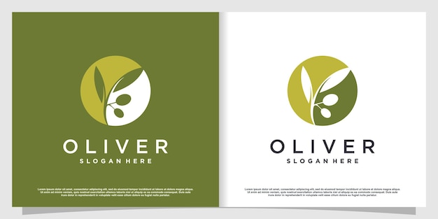 Logotipo de oliva con elemento creativo moderno Premium Vector parte 5