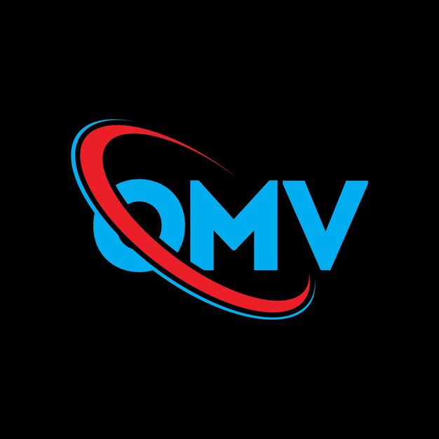Logotipo OMV letra OMV diseño de logotipo de letra OMV iniciales OMV logotipo vinculado con círculo y mayúscula monograma logotipo OMV tipografía para negocios de tecnología y marca inmobiliaria