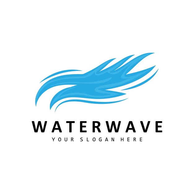 Logotipo de onda de agua Elemento de tierra Vector Alas de agua Estilo de diseño de logotipo Icono de marca Pegatina