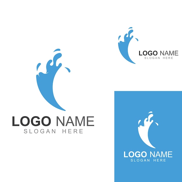 Logotipo de onda de agua y logotipo de onda de mar u onda de agua de playa con concepto de diseño vectorial de plantilla de ilustración de símbolo