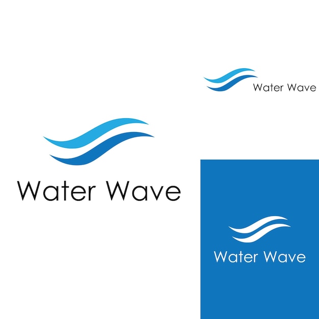 Logotipo de onda de agua y logotipo de onda de mar u onda de agua de playa con concepto de diseño vectorial de plantilla de ilustración de símbolo