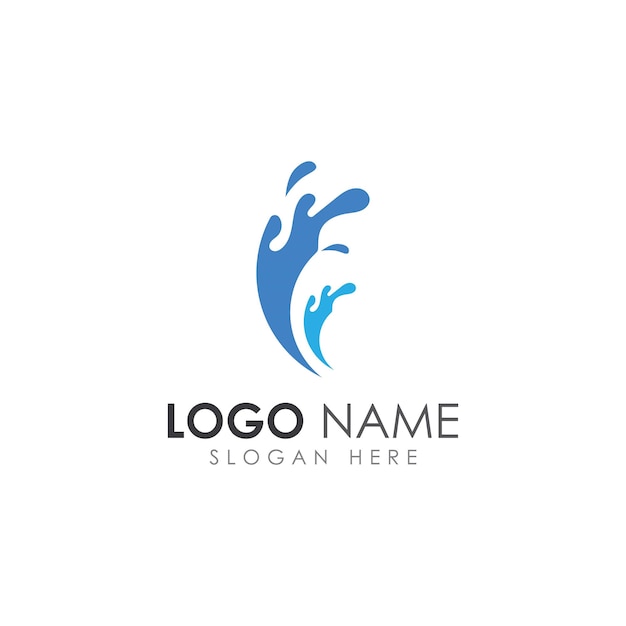 Logotipo de onda de agua y logotipo de onda de mar u onda de agua de playa con concepto de diseño vectorial de plantilla de ilustración de símbolo