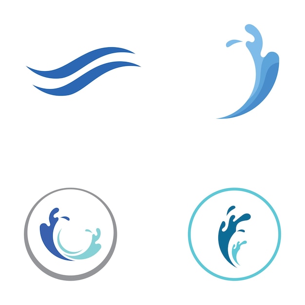 Logotipo de onda de agua y logotipo de onda de mar u onda de agua de playa con concepto de diseño vectorial de plantilla de ilustración de símbolo