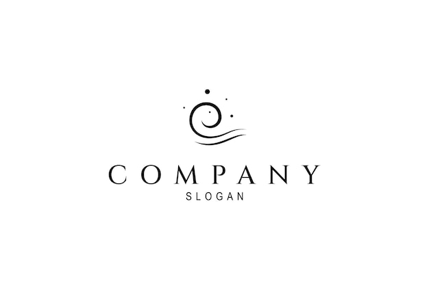 logotipo de onda con burbujas en diseño plano