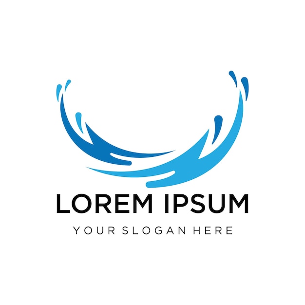 El logotipo de la onda es un estilo de monolina simple, un ícono vectorial y una ilustración del símbolo.