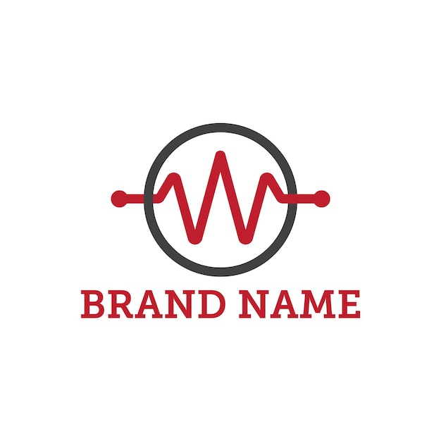 El logotipo de la onda de pulso médico