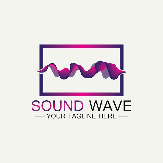 Logotipo de onda de sonido de fluido abstracto multicolor Diseño de ilustración vectorial
