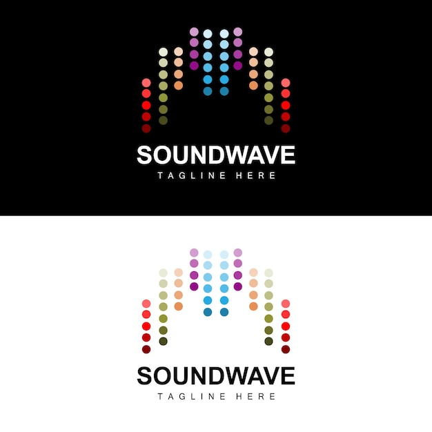 Logotipo de onda de sonido y plantilla de icono de vector de tono de sonido Producto de marca de música