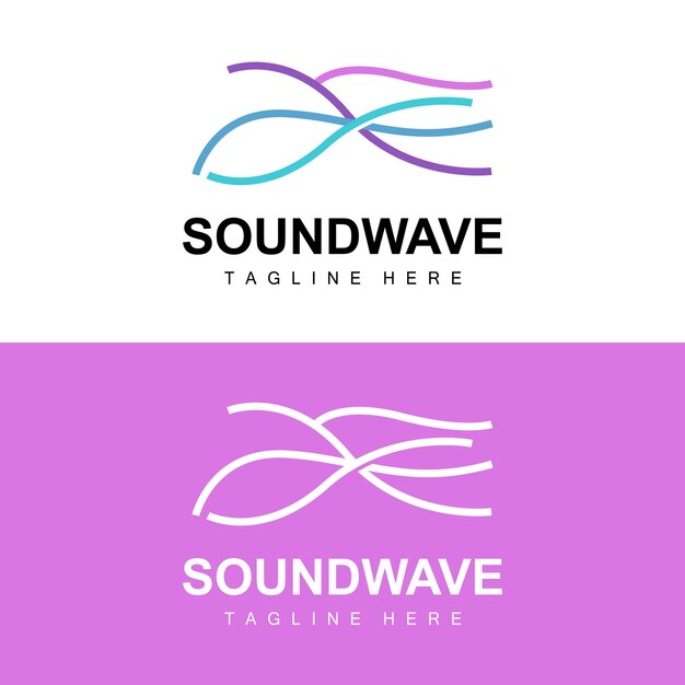 Logotipo de onda de sonido y plantilla de icono de vector de tono de sonido Producto de marca de música