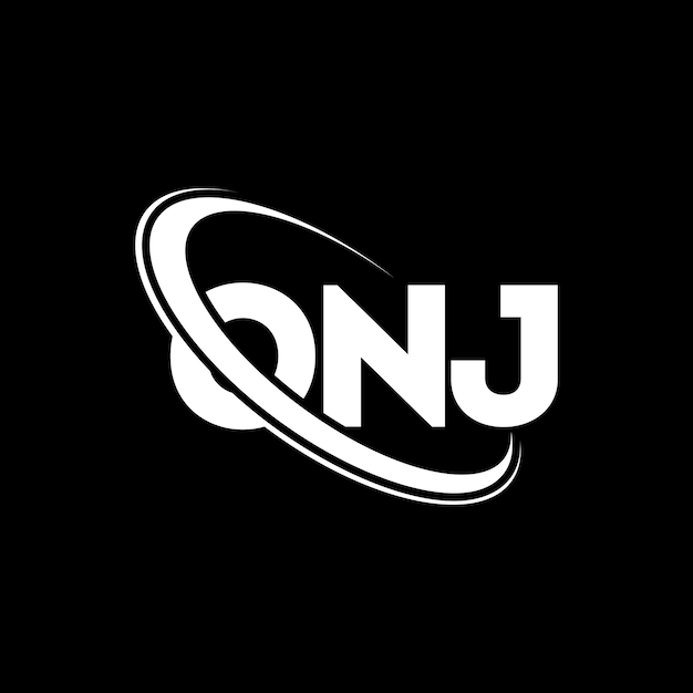 El logotipo de ONJ, la letra ONJ, el diseño del logotipo de las iniciales ONJ, vinculado con un círculo y un monograma en mayúsculas, el logotipo ONJ, tipografía para empresas tecnológicas y marcas inmobiliarias.