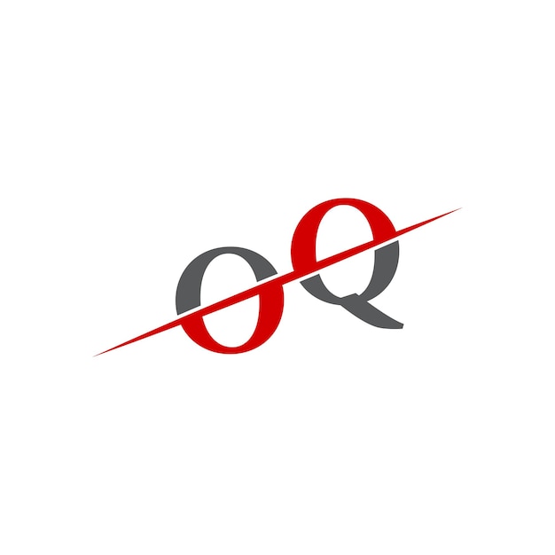 Logotipo OQ minimalista con línea diagonal dinámica