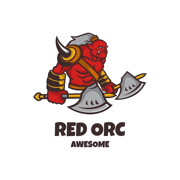 Logotipo de orco rojo