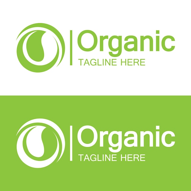 Logotipo orgánico Inicial letra O con hoja para el diseño del logotipo de alimentos naturales frescos orgánicos