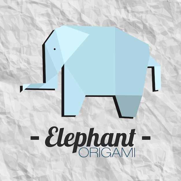 Vector un logotipo de origami de elefante con el título origami de elefante