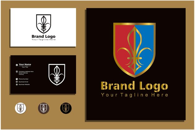 logotipo de oro del escudo real
