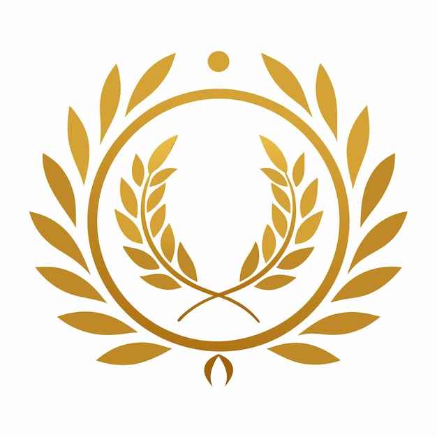 Un logotipo de oro frágil con una ilustración vectorial de ornamento