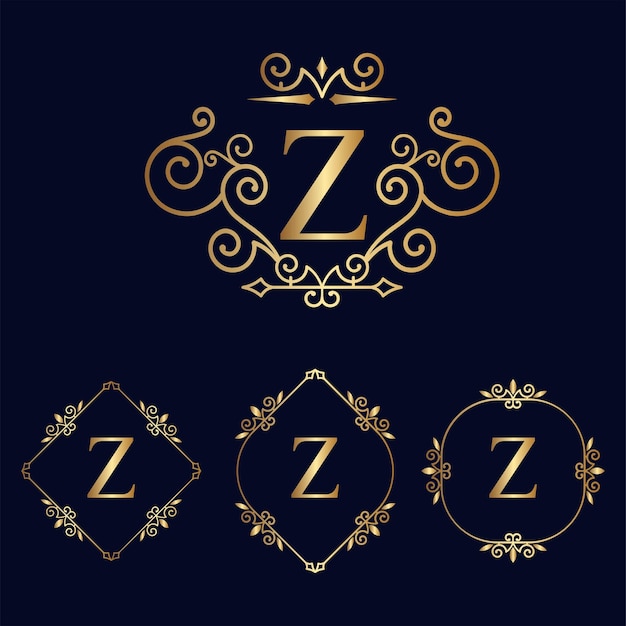 logotipo de oro vip letra Z