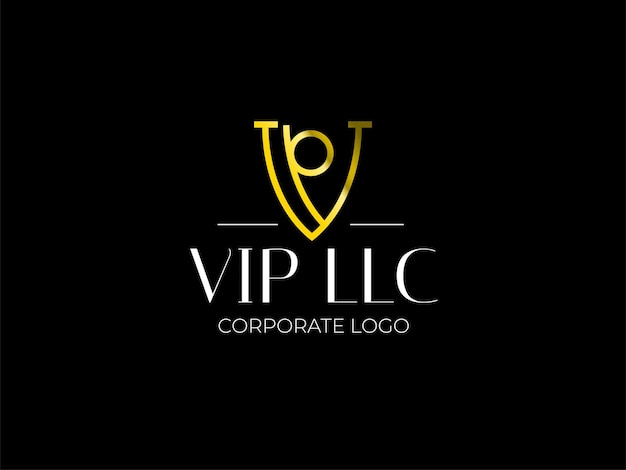 Logotipo de oro vip de negocios corporativos