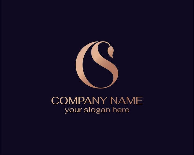 Logotipo OS o SO con gota de agua y hoja de árbol Elementos de plantilla de logotipo de carta OS monograma personal Logotipo elegante vectorial